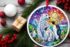 Round Christmas Ornament Sublimation|Clipart Product Image 1