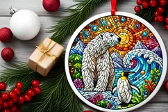 Round Christmas Ornament Sublimation|Clipart Product Image 1