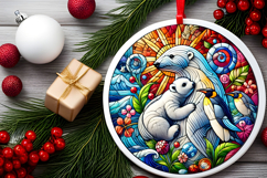 Round Christmass Ornament PNG Product Image 2