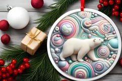 Round Christmas Ornament Sublimation|Clipart Product Image 2