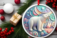 Round Christmas Ornament Sublimation|Clipart Product Image 2