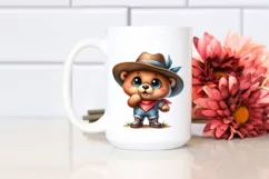 Expressive Baby Bear Standing | Sublimation | Clipart Product Image 2