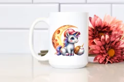 Watercolor Baby Unicorn Baseball Equipment Moon | Product Image 2