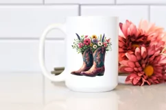 Cowboy Boots Flower Pot with Flowers | Clipart Product Image 2