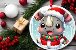 Round Christmas Ornament Sublimation|Clipart Product Image 1