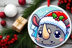 Round Christmas Ornament Sublimation|Clipart Product Image 1
