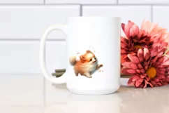 Colorful Cute Dog Tumbling with Petals in the Wind | Product Image 2