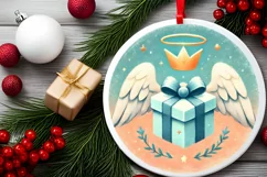 Round Christmas Ornament Sublimation|Clipart Product Image 1