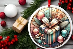 Round Christmas Ornament Sublimation|Clipart Product Image 2