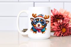 Bernese Mountain Dog with Reindeer Horns PNG Product Image 2