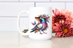 Vibrant Watercolor Pigeon Dressed for Summer | Sublimation Product Image 2