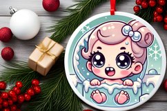 Round Christmas Ornament Sublimation|Clipart Product Image 2