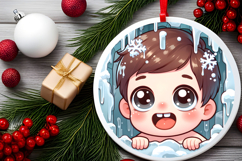 Round Christmass Ornament PNG Product Image 2