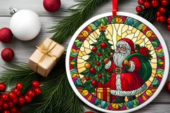 Round Christmas Ornament Sublimation|Clipart Product Image 1