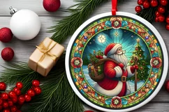 Round Christmas Ornament Sublimation|Clipart Product Image 1
