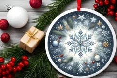 Round Christmas Ornament Sublimation|Clipart Product Image 2