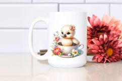 Colorful Smiling Swan Tea Cup Clipart Product Image 2