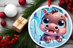 Round Christmas Ornament Sublimation|Clipart Product Image 1