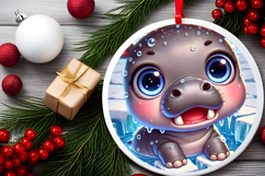 Round Christmass Ornament PNG Product Image 2