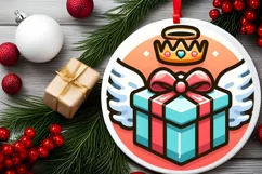 Round Christmas Ornament Sublimation|Clipart Product Image 1