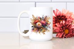 Colorful Bouquet with Chrysanthemum | Sublimation | Clipart Product Image 2