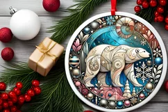 Round Christmas Ornament Sublimation|Clipart Product Image 1