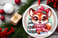 Round Christmass Ornament PNG Product Image 2