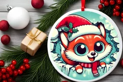 Round Christmas Ornament Sublimation|Clipart Product Image 2
