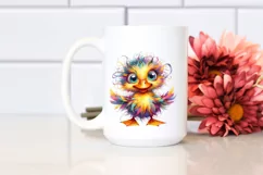 Colorful Baby Duck with Crazy Eyes | Clipart Product Image 2