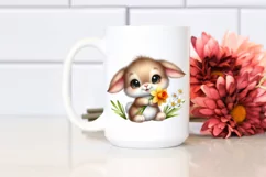Easter Bunny Egg Flower, Clipart |T-shirt, Mug PNG Product Image 2