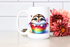 Colorful Small Baby Lemming in Colorful Bucket | Clipart Product Image 2