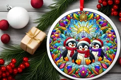 Round Christmas Ornament Sublimation|Clipart Product Image 2