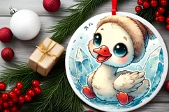 Round Christmas Ornament Sublimation|Clipart Product Image 1