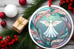 Round Christmas Ornament Sublimation|Clipart Product Image 1