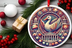 Round Christmas Ornament Sublimation|Clipart Product Image 2