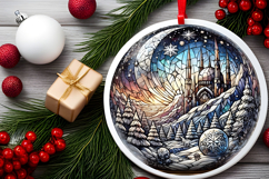 Round Christmass Ornament PNG Product Image 2