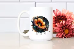 Abstract Wooden Stained Nasturtium Watercolor Splash Product Image 2