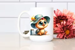 Funny Baby Rooster Sitting with Sun Hat | Sublimation Product Image 2
