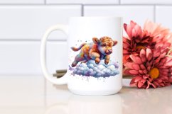 Colorful Baby Highland Cow PNG Product Image 2