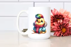 Vibrant Chicken with Cool Haircut PNG Product Image 2