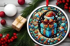 Round Christmas Ornament Sublimation|Clipart Product Image 2