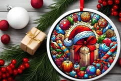 Round Christmas Ornament Sublimation|Clipart Product Image 2