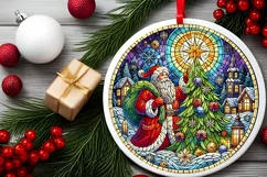 Round Christmas Ornament Sublimation|Clipart Product Image 2