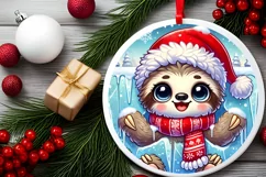 Round Christmas Ornament Sublimation|Clipart Product Image 1