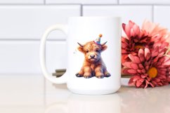Colorful Baby Highland Cow PNG Product Image 2