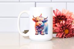 Colorful Baby Highland Cow PNG Product Image 2