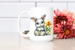 Easter Bunny Egg Flower, Clipart |T-shirt, Mug PNG Product Image 2