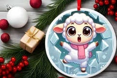 Round Christmas Ornament Sublimation|Clipart Product Image 1