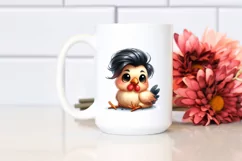 Funny Baby Rooster Sitting with Bow | Sublimation Clipart Product Image 2