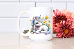 Cute Baby Unicorn with Narcissus | Clipart Product Image 2